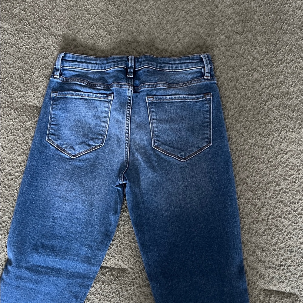 Free People Cropped Raw Hem Boot Cut Jeans - Picture 2 of 3